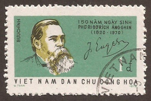 Stanley Gibbons #: N639
Vietnam #: 691
Description: Portrait of Friedrich Engels
Series: 150th Birth Anniversary of Friedrich Engels
Face Value: 1 đồng