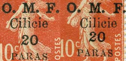 French Cilicia overprint differences
