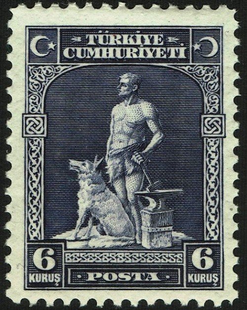 The Legendary Blacksmith and the gray wolf, Asena.