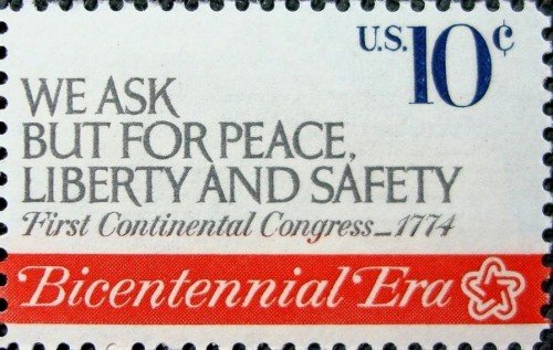 USA, Scott Nr 1544 (1974)
Oct 26, 1774: The first Continental Congress, which protested British measures and called for civil disobedience, concludes in Philadelphia.