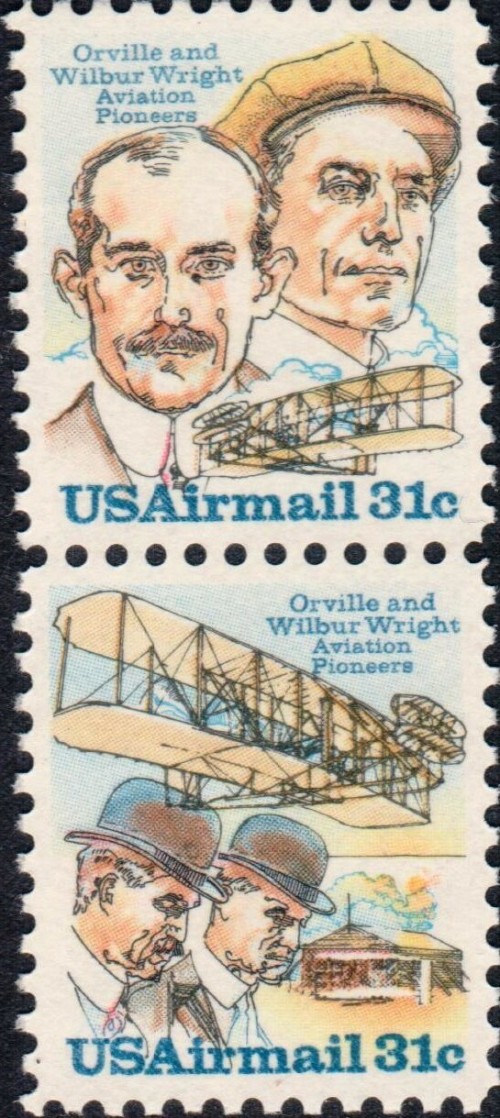 USA, Scott Nr C92a (1978)
Dec 17, 1903: Orville and Wilbur Wright make the first successful flight of a self-propelled, heavier-than-air aircraft.