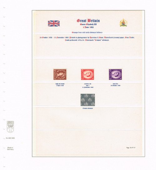 1958 - 1960, Elizabeth II, Wildings, Crowns watermark sideways (ex coils), SG 573a, 674d, 575a Specialised S40b, S56b, S70de.